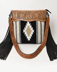 American Darling ADBGZ701 Crossbody Hand Tooled Saddle Blanket Genuine Leather Women Bag Western Handbag Purse