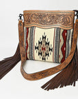 American Darling ADBGZ703 Crossbody Hand Tooled Saddle Blanket Genuine Leather Women Bag Western Handbag Purse