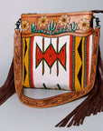 American Darling ADBGZ707 Crossbody Hand Tooled Saddle Blanket Genuine Leather Women Bag Western Handbag Purse