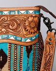 American Darling ADBGZ711 Crossbody Hand Tooled Saddle Blanket Genuine Leather Women Bag Western Handbag Purse