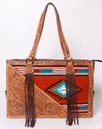 American Darling Tote Hand Tooled Saddle Blanket Genuine Leather Women Bag Western Handbag Purse