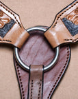 COMFYTACK By Hilason Western Horse Leather Breast Collar Headstall Set Side Buck Stitch Tan