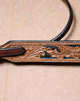 COMFYTACK By Hilason Western Horse Leather Breast Collar Headstall Set Side Buck Stitch Tan