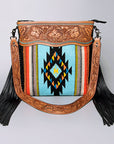 American Darling ADBGZ698 Crossbody Hand Tooled Saddle Blanket Genuine Leather Women Bag Western Handbag Purse