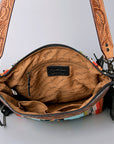 American Darling ADBGZ698 Crossbody Hand Tooled Saddle Blanket Genuine Leather Women Bag Western Handbag Purse