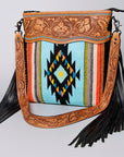 American Darling ADBGZ698 Crossbody Hand Tooled Saddle Blanket Genuine Leather Women Bag Western Handbag Purse