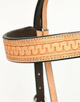 HILASON Western Horse Genuine American Leather Headstall & Breast Collar Set Tan