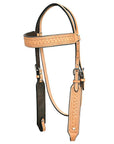 HILASON Western Horse Genuine American Leather Headstall & Breast Collar Set Tan