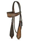 Hilason Western Horse Basket Hand Tooled American Leather Headstall Brown
