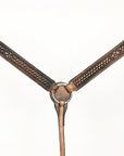 HILASON Western Horse Genuine American Leather Headstall & Breast Collar Set Brown