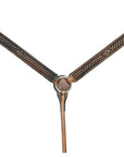 HILASON Western Horse Genuine American Leather Headstall & Breast Collar Set Brown