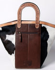 American Darling ADBGA326 Tote Hand Tooled Hair-On Genuine Leather Women Bag Western Handbag Purse