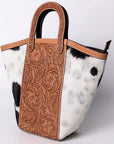 American Darling ADBGA326 Tote Hand Tooled Hair-On Genuine Leather Women Bag Western Handbag Purse