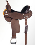 Comfytack Western Horse Barrel Racing Trail Pleasure American Leather Saddle Tack Set With Reins Brown