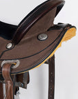 Comfytack Western Horse Barrel Racing Trail Pleasure American Leather Saddle Tack Set With Reins Brown