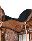 COMFYTACK Horse Barrel Racing American Leather Saddle Floral Dark Brown