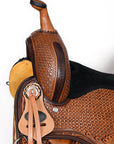 COMFYTACK Horse Barrel Racing American Leather Saddle Floral Dark Brown