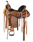 COMFYTACK Horse Barrel Racing American Leather Saddle Floral Dark Brown