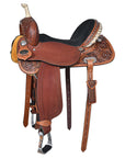 Comfytack Western Horse Barrel Racing Trail Pleasure American Leather Saddle Tack Set With Reins Brown