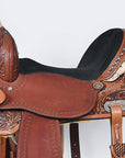 Comfytack Western Horse Barrel Racing Trail Pleasure American Leather Saddle Tack Set With Reins Brown