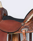 Comfytack Western Horse Barrel Racing Trail Pleasure American Leather Saddle Tack Set With Reins Brown