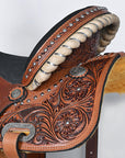 Comfytack Western Horse Barrel Racing Trail Pleasure American Leather Saddle Tack Set With Reins Brown