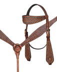 Comfytack Western Horse Barrel Racing Trail Pleasure American Leather Saddle Tack Set With Reins Brown