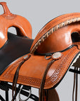 17 In HILASON Western Horse Treeless Trail Barrel Saddle American Leather Tan