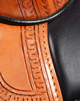 17 In HILASON Western Horse Treeless Trail Barrel Saddle American Leather Tan