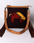 American Darling Saddle Blanket Genuine Leather Women Bag Western Handbag Purse