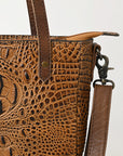 American Darling Tote Crocodile Embossed Genuine Leather Women Bag Western Handbag Purse