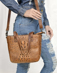 American Darling Tote Crocodile Embossed Genuine Leather Women Bag Western Handbag Purse