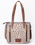 American Darling Tote Crocodile Embossed Genuine Leather Women Bag Western Handbag Purse