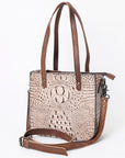 American Darling Tote Crocodile Embossed Genuine Leather Women Bag Western Handbag Purse