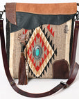 American Darling ADBG1055 Crossbody Saddle Blanket Genuine Leather Women Bag Western Handbag Purse