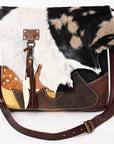 American Darling ADBG1056 Crossbody Hair-On Genuine Leather Women Bag Western Handbag Purse