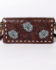 American Darling Organiser Hair-On Hand Tooled Genuine Leather Women Bag Western Handbag Purse
