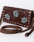 American Darling Organiser Hair-On Hand Tooled Genuine Leather Women Bag Western Handbag Purse