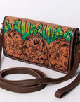 American Darling Organiser Hair-On Hand Tooled Genuine Leather Women Bag Western Handbag Purse