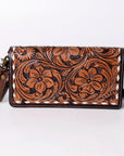 American Darling Organiser Hair-On Hand Tooled Genuine Leather Women Bag Western Handbag Purse