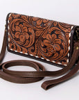 American Darling Organiser Hair-On Hand Tooled Genuine Leather Women Bag Western Handbag Purse