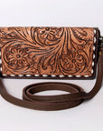 American Darling Organiser Hair-On Hand Tooled Genuine Leather Women Bag Western Handbag Purse