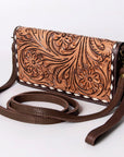 American Darling Organiser Hair-On Hand Tooled Genuine Leather Women Bag Western Handbag Purse