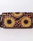 American Darling Organiser Hair-On Hand Tooled Genuine Leather Women Bag Western Handbag Purse