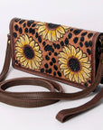 American Darling Organiser Hair-On Hand Tooled Genuine Leather Women Bag Western Handbag Purse