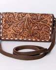 American Darling Organiser Hair-On Hand Tooled Genuine Leather Women Bag Western Handbag Purse