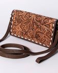 American Darling Organiser Hair-On Hand Tooled Genuine Leather Women Bag Western Handbag Purse