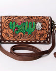 American Darling Organiser Hair-On Hand Tooled Genuine Leather Women Bag Western Handbag Purse