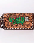 American Darling Organiser Hair-On Hand Tooled Genuine Leather Women Bag Western Handbag Purse