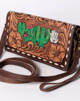 American Darling Organiser Hair-On Hand Tooled Genuine Leather Women Bag Western Handbag Purse